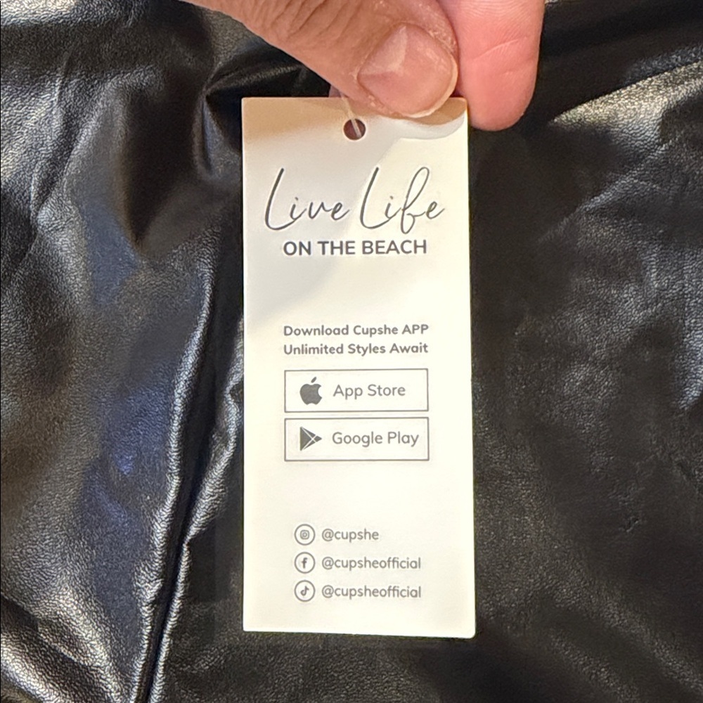 Cupshe Black Faux Leather Pants XL NWT - Picture 5 of 9
